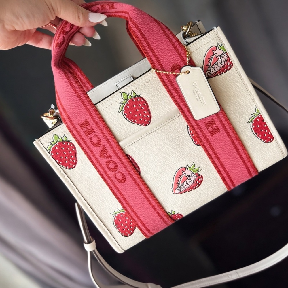COACH Smith Tote Bag 24 Strawberry Print CAR80